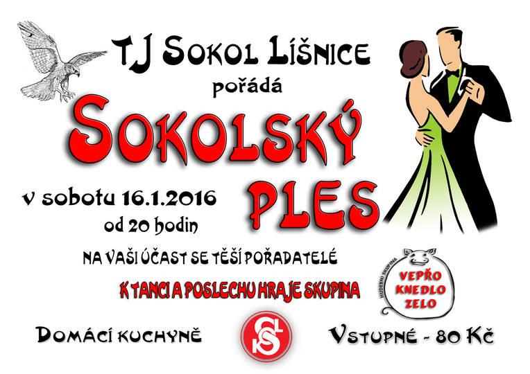 Sokolský ples 16.1.2016 od 20 hodin