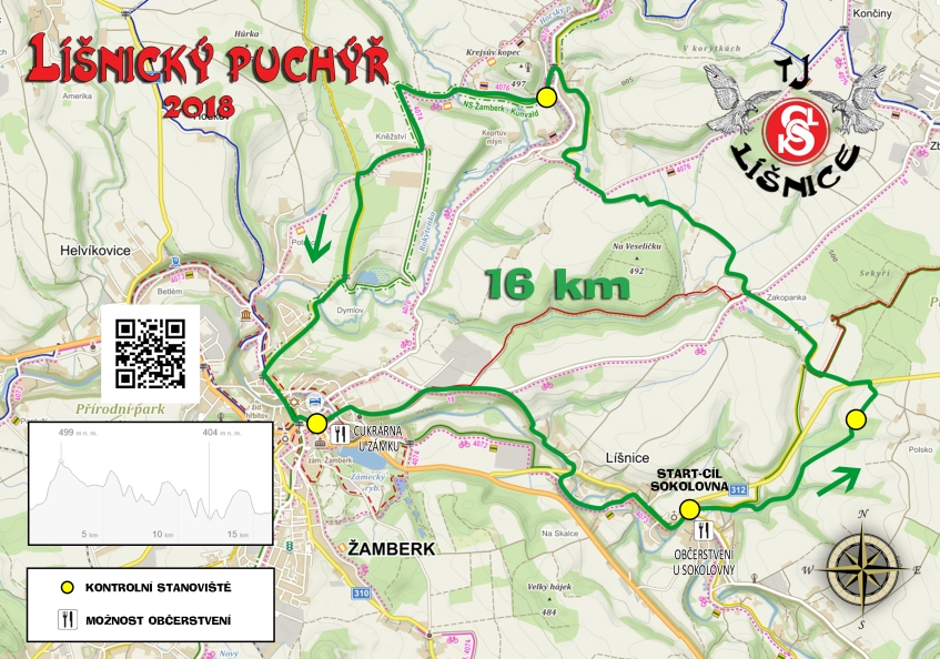 Trasa 16 km Líšnický Puchýř 2018